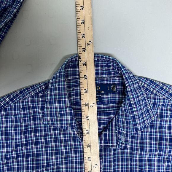 Polo Ralph Lauren Performance Button Up Shirt Mens Small Blue Plaid Long Sleeve - Picture 11 of 11